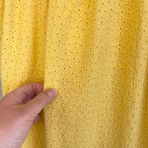 The Prairie by Rachel Ashwell Women's Yellow Spaghetti Strap Eyelet Midi Dress 8 - Picture 7 of 15